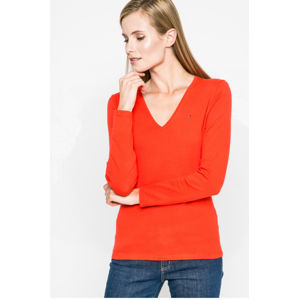 Tommy Hilfiger dámský oranžový svetr Ivy - XS (668)